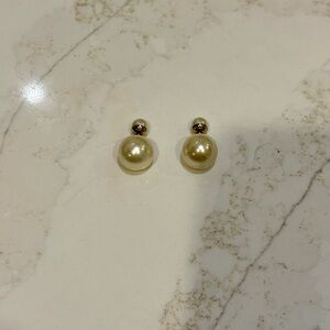 Dior Cream Pearl Earrings